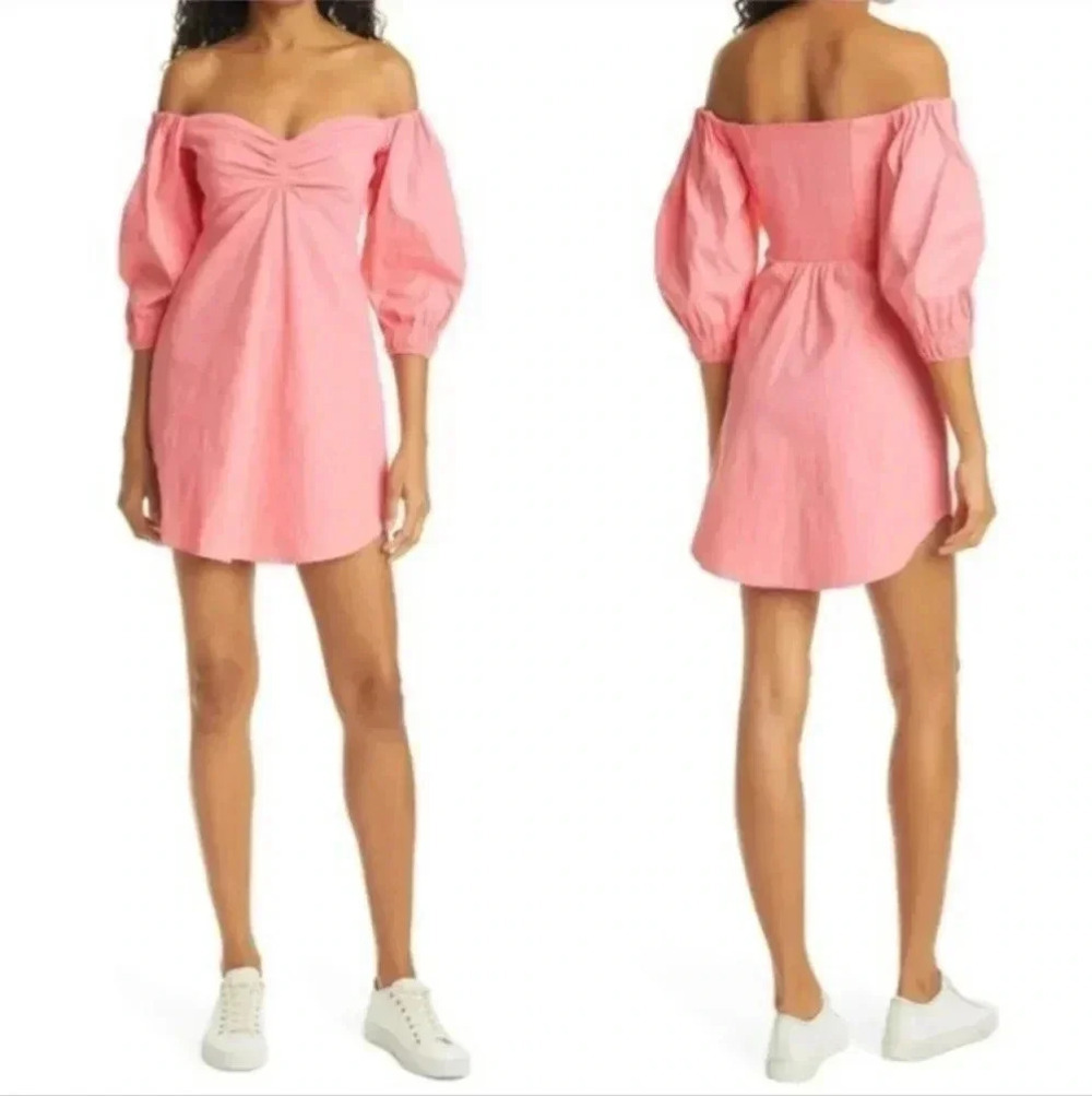 A.L.C. Dresses A.L.C Mila Off-The-Shoulder Linen Mini Dress